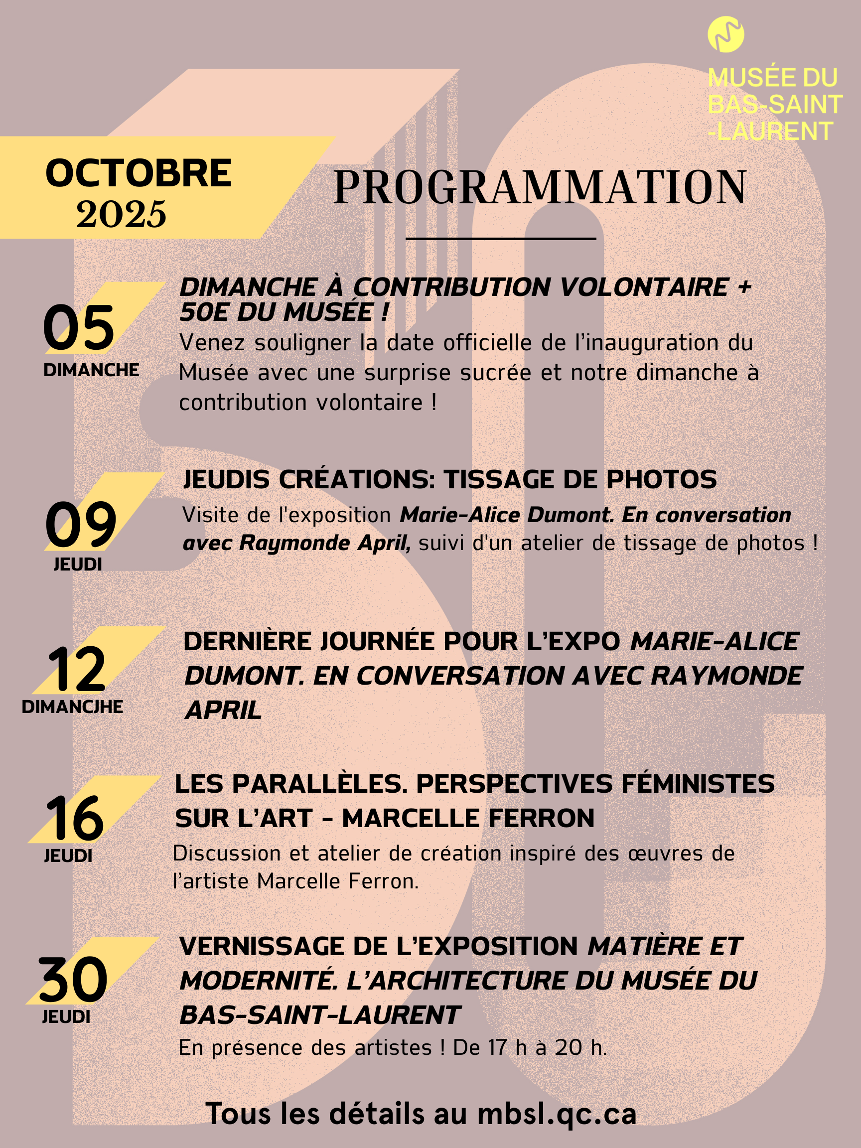 programmation octobre 2025